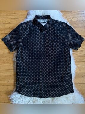 ariat modern fit woven button up black white print western shirt large